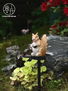 SXH Solar-powered stake lights rabbit-shaped lights resin animal lights outdoor landscape lights courtyard lights garden lights lawn lights
