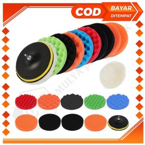 Alat Pemoles Spons Gelombang Car Set Polishing Waxing Sponge 12 Pcs Sponge Serbaguna