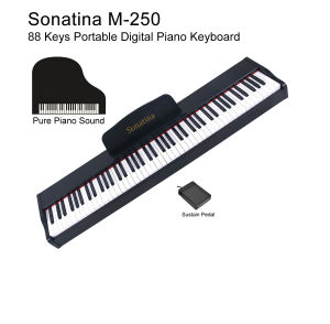88 Keys Portable Digital Piano Keyboard Pure Piano Sound Electronic Piano Black Touch Sensitive Home Practice Spave Saving Good Sound Quality Low Price Sonatina M-250