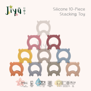 JIYU [JB-035] Silicone 10-piece Stacking Toy / Mainan Puzzle Susun Silikon 10-piece BPA FREE