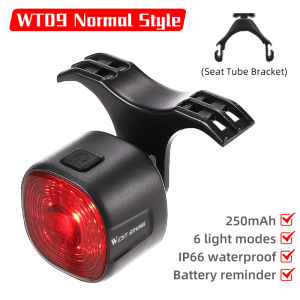 WEST BIKING Bicycle Smart Brake Sensing Light Bicycle Braking Rear Light LED Super Bright Waterproof USB Rechargeble for MTB Road Bike