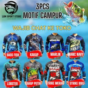 PROMO 3PCS 100 RIBU PAKET 3PCS JERSEY MANCING KAOS PANCING BAJU MEMANCING LENGAN PANJANG