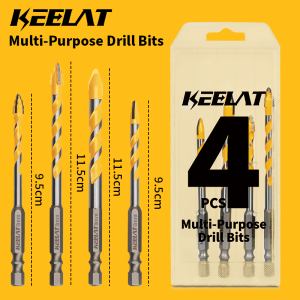 KEELAT High Hardness Multi Purpose Drill Bit Hex Shank for Impact Driver Electric Drill Tile Metal Wood Concrete Wall Glass