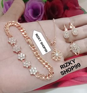 Set perhiasan dewasa xuping model matahari emas gold