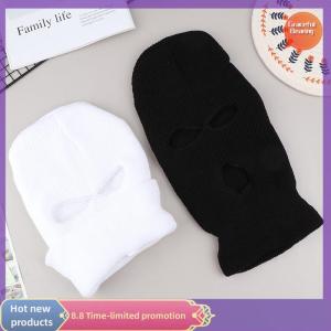 Graceful 1PC Funny Spoof Car Seat Headgear Headrest Cover 3 Hole Knitted Face Mask Seat Cover Car Creative Seat Decorations Accessories