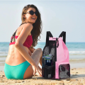 SG RumahHome® Nylon Drawstring Bag Waterproof Swim Backpack - Wet Dry Separate With Pouch Mesh Gym Beach Bag for Travel & Sport Lightweight. 