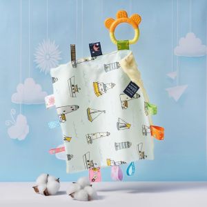 Insular Baby Silicone Teether Toy Baby Security Blanket With Teething Toy BPA Free Newborn Soft Plush Teething Towel Toys Gift