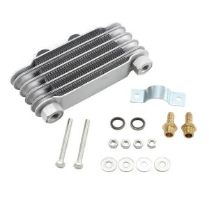 ALLUCK 65ml Universal Oil Cooler 5 Row Aluminum Original Oil Cooler Universal Durable Motorcycle Engine Radiator for 100-250CC Motor Dirt