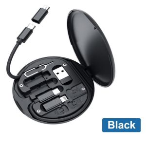 Multifunctional 60W USB Data Cable Portable 5 In 1 Fast Charge Line With Storage Box Organizer