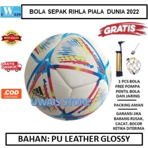 Bola sepak Rihla size 4 untuk liga piala dunia 2022 profesional bonus Pompa pentil dan jaring bola sepakbola original