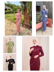 [TERBARUUU] Oneset Felicia Baju Kurung Melayu Dress Pesta Setelan Wanita Baju Kondangan Kekinian Full Payet