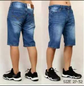 Celana Pendek Denim Pria: Bahan Full Denim