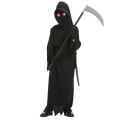 Child Horror Red Eye Grim Reaper Costume Scythe Devil Darkseid Ghost Cosplay Suit Halloween Hooded Party Dress Gloves. 