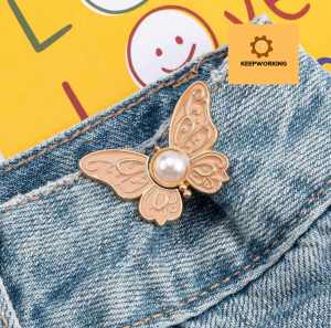 KW Butterfly Detachable Metal Waist Buttons Metal Pants Button for Clothes