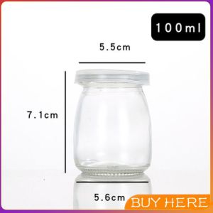 BUY HERE กระปุกพุดดิ้ง พร้อมฝาปิด 100ml 150ml 200ml สําหรับใส่อาหารเด็ก โยเกิร์ต ของหวาน Pudding Bottle