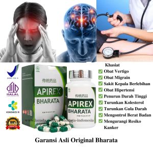 Obat Vertigo Migrain Ampuh APIREX BHARATA Obat Hipertensi Sakit Kepala Berlebihan Herbal Original