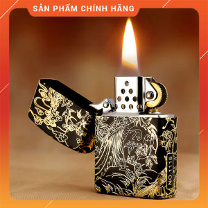 Hột Quẹt Bật Lửa Xăng Đá Zorro Z2-1077 Khắc Họa Tiết Chim Phượng Hoàng Hoa Mẫu Đơn Phú Quý
