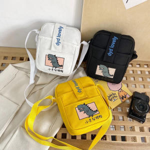 [BISA COD] TASNOVAKU - TAS SLING BAG WANITA MINI DINOSAURUS LOVELY / SLING BAG KANVAS / TAS SELEMPANG FOR DOMPET & HP / TAS BAHU MURAH KEKINIAN / CROSS BODY TAS DADA / TAS PUNGGUNG SLING BAG TERLARIS / TAS SELEMPANG KOREA STYLE