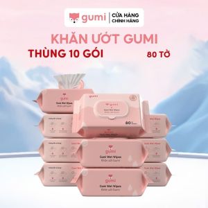 Thùng 10 gói khăn ướt Gummi Cao Cấp không cồn không parabens cao cấp dành cho em bé Phukienprocare