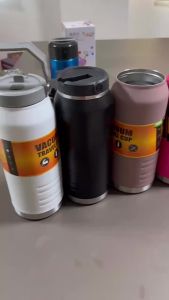 FE ความจุขนาดใหญ่แบบพกพาถังเก็บความเย็นการออกกำลังกายกลางแจ้งกีฬาสูญญากาศสองชั้น 304 ถ้วยดูดน้ำแข็งสแตนเลส