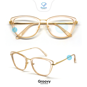 Groovy Eyewear - Kacamata Nieva Cat Eye Minus Blueray Antiradiasi Gadged
