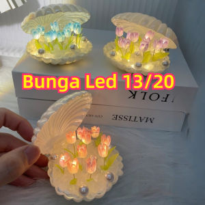 【RGB】20/13 Pulang DIY Kerang tulip lampu malam Cahaya malam kecil  tulip Untuk Dekorasi Hadiah Liburan