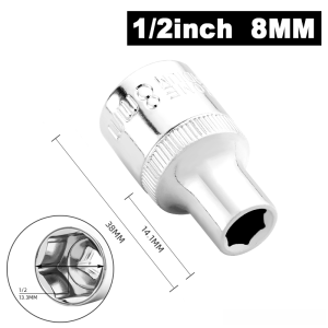 NESO Mata Kunci Socket 1/2 Inch 8-24mm Sock Bahan Chrome Vanadium Alat Perkakas Sock Spanner ND