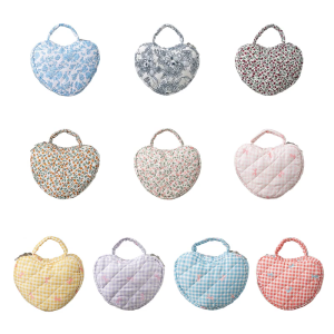 Florals Heart Makeup Organizers Quilted Water Resistant Cosmetic Bag for Travel Portable Toiletry Storage Women Use