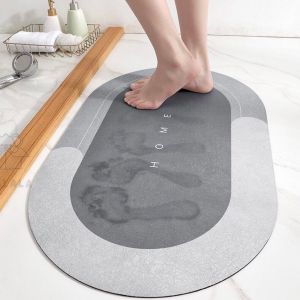 New Stylish Diatom Mud Bathroom Mat Instant Dry Water Absorbent Anti-slip Floor Carpet Rug Mat