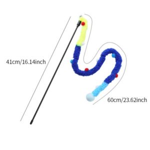Cat Plush Strip Toy with Bell Cat Teaser Sticks Caterpillar Fresh Colorful Interactive Toys Soft Woolen Strips Toy