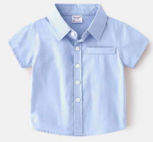 เสื้อเชิ้ตคอปกแขนสั้น ใส้ได้ทั้งเด็กผู้ชายและหญิง ใส่สบาย เหมาะสำหรับเด็กอายุ 2 - 12 ปี