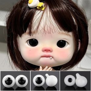 OWMXZL 4mm 6mm 8mm 10mm Glass Eyes Eyeball Handle Style Black Black Pearl Eyes Safety Animal Toys For BJD Doll/for OB11 Dolls