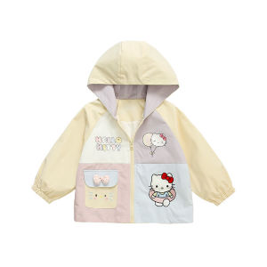 Christmas gifts Halloween Hot Anime Hello Kitty Kawaii Childrens Coat Sanrio Spring Autumn Fashion Cartoon Sweet Casual Hoodie Suitable for Girl Clothe