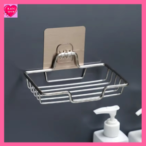 EACC - New Stainless Soap Rack Wall Mounted Soap Holder Stainless Steel Soap Sponge Dish Bathroom Accessories