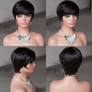 100% Human Hair Wigs Pixie Cut Short Curly Wig for Women pixie cut wigs Full Machine Wig Fashion Type For Female