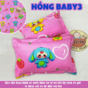 [HỎA TỐC] Gối nằm cho bé sơ sinh và trẻ em vỏ áo Cotton TLPrint nhiều kích cỡ size bông gòn Microfiber từ 3 tháng đến 5 tuổi Urombaby