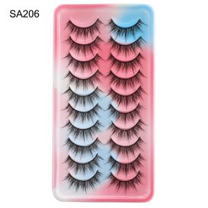 ZYJC 10 Pairs Spiky Natural Fairy Clusters Fake Eyelashes Dramatic Anime Lashes Manga Lashes Mink Lashes Cosplay Lashes