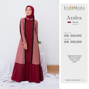 ENDOMODA Dress Azalea Gamis Wanita Muslimah  Anggun Syari Pengajian Pernikahan Kekinian