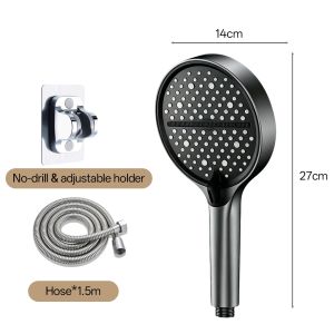 [SG Stock] 7 Mode High Pressure Shower Head Large Panel Water Saving Massage Spa Design for HDB/Bathroom