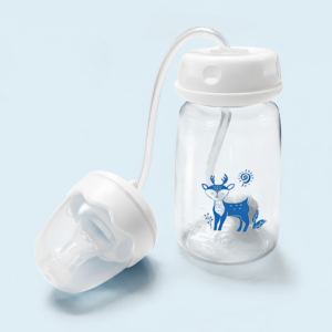 UNDATA with Straw Brush Hands-Free Feeding Bottle 5oz/150ml Self-Feeding Milk Storage Bottle High Quality Gravity Ball Baby Bottle Set for babies 3 months+