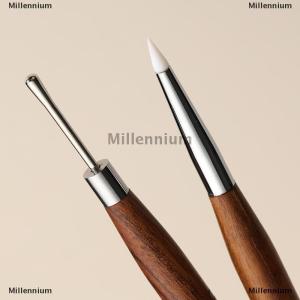 [COD] Millennium Wood Double Headed Nail Art Brush Carving Flower Painting Pen DIY Manicure Tools Stainless Steel Glue Mixed Pen