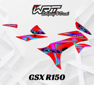Striping Hologram GSX R 150-Stiker Lis Decal Motor GSX R 150 Rainbow