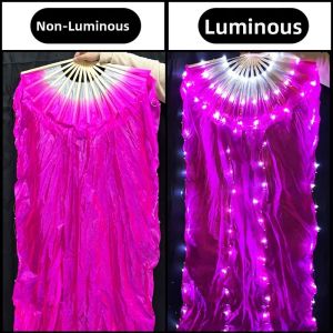 FOUNDTWO Multi Color Luminous Dance Fan Glowing Classical Stage Performance Fan Creative with LED Lights Long Silk Fan Stage Performance