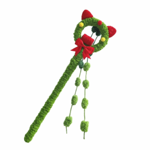 OUTOPEN Tassel Ball Cat Toys Bow Plush Cat Stick Cartoon Design Sweet Interactive Cat Toy Indoor Play