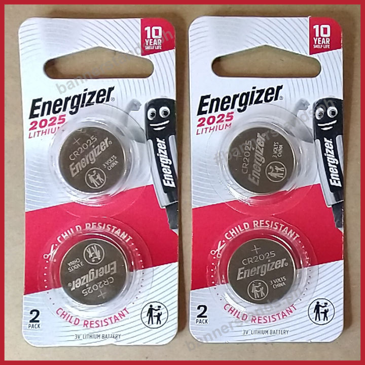 [4 pcs] Energizer CR2025 Battery 3V Lithium Coin Cell Button 2025 CR