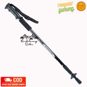 Trekking Pole Antishock 135 cm Alloy - Tongkat Pendaki - Tongkat Gunung - Tracking Pole - Treking pole - Tongkat Jalan - Tongkat Hiking - Tongkat Mendaki - Tongkat Outdoor