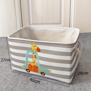Baby Girls Canvas Collapsible Storage Basket Toys Clothes Organizer Cute Pink Laundry Hamper Office Closet Storage Bins