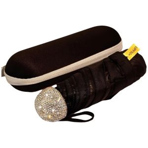 GENENIC Lấp lánh Ô gấp Sang trọng Nhẹ Ô che nắng Thời trang Tay cầm đính đá Ô dù mini lấp lánh Du lịch
