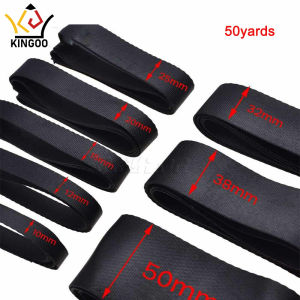 Kingoo 50 Yards Black Nylon Webbing Knapsack Strapping Bags Strap Crafts for DIY Sewing Backpack Safety Belt Pet Rope