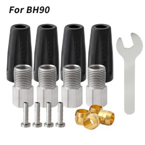 GUQIANFANG86 loại tiêm dầu xe đạp Bạc vàng đen Phụ tùng ống dẫn Bộ đầu ô liu Bền bỉ Đầu dầu Cho 90 BH/59 BH Xe đạp MTB